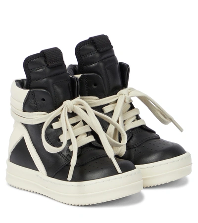 Rick Owens Baby Geo High-top Trainers In 911 Black/milk/milk