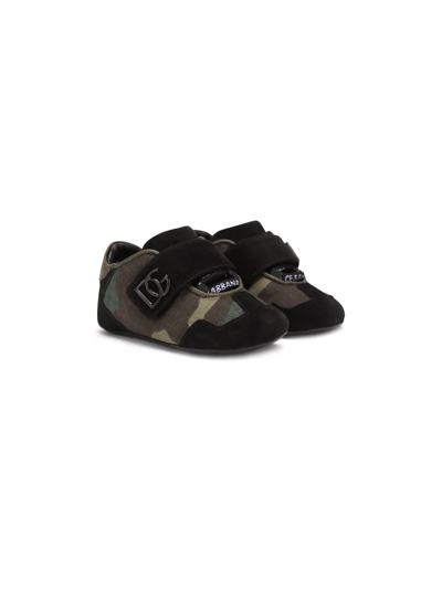 Dolce & Gabbana Babies' Camouflage-print Low-top Sneakers In Green