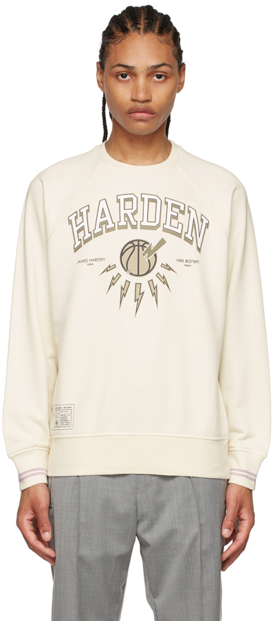 Neil Barrett Off-white James Harden Edition Sweatshirt In 3408 Cream/natural/b