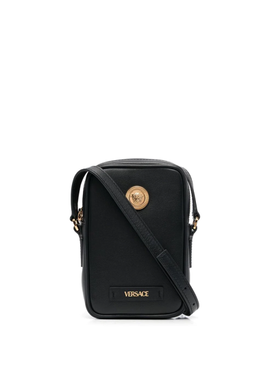 Versace Medusa Plaque Black Messenger Bag