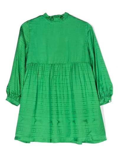 Kenzo Kids' Logo-tape Dress In Green