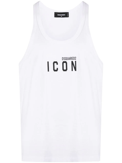 Dsquared2 Icon-print Cotton Tank Top In White