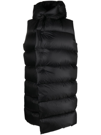Rick Owens Sleeveless Liner Padded Jacket In Black