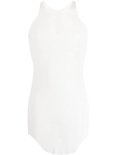 Rick Owens Rib Long Tank In White