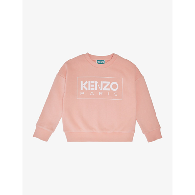 Kenzo Kids' Logo-print Crew-neck Sweatshirt In Nude