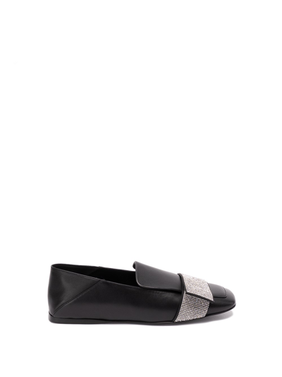 Sergio Rossi Sr1 Paris Flat Loafers In Black  