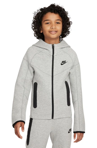 Nike Sportswear Tech Fleece Big Kids' (boys') Full-zip Hoodie In Grey