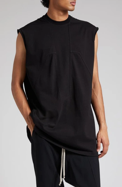 Rick Owens Splintered Tarp T Pearl T-shirt In Black