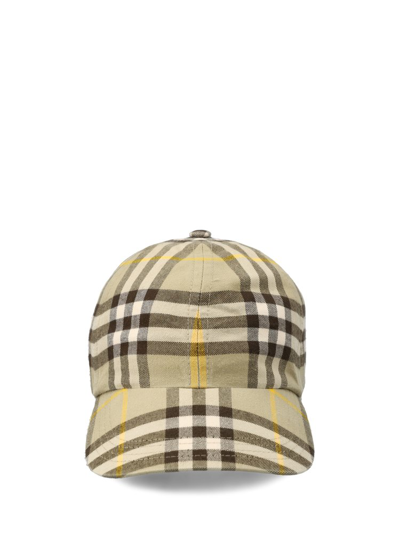 Burberry Check Pattern Baseball Cap In Multi