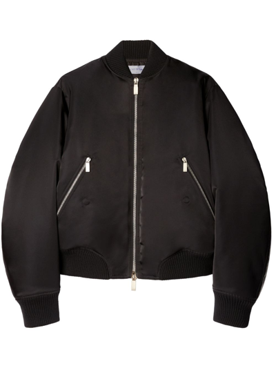 Off-white Bomberjacke Mit Reissverschlussdetail In Black