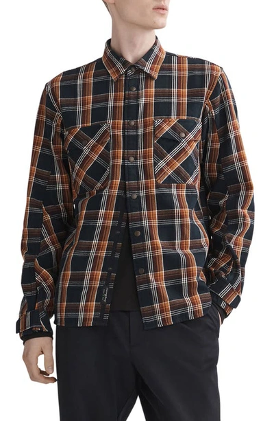 Rag & Bone Engineered Japanese Plaid Shirt Jacket In Blue