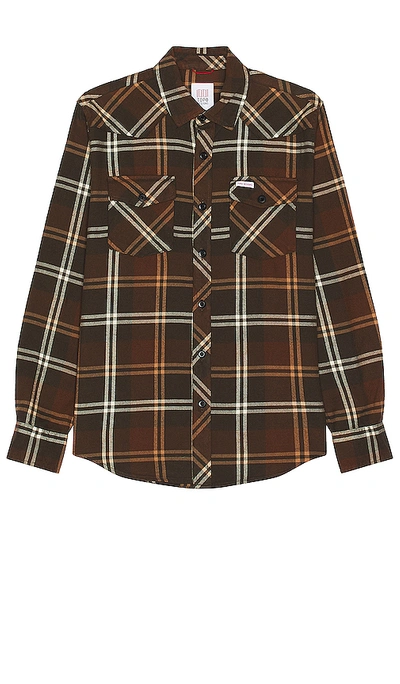 Topo Designs Mountain Plaid Shirt In Tan