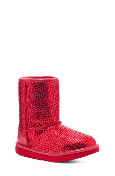 Ugg Girl's Classic Ii Gel Hearts Boots, Kids In Red/red