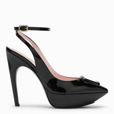 Roger Vivier High Black Patent Leather Sandal Women