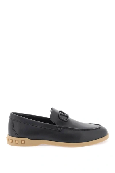 Valentino Garavani Leisure Flows Leather Loafers In Multicolor