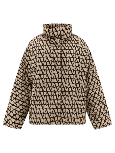 Valentino Toile Iconographe Oversized-daunenjacke In Beige