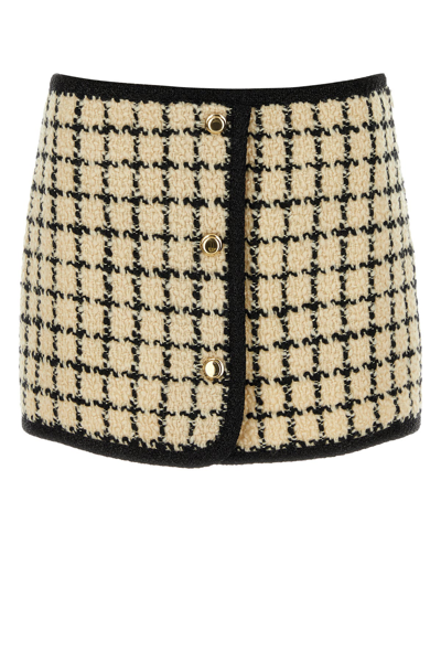 Miu Miu Check Patterned Mini Skirt In Multicolor