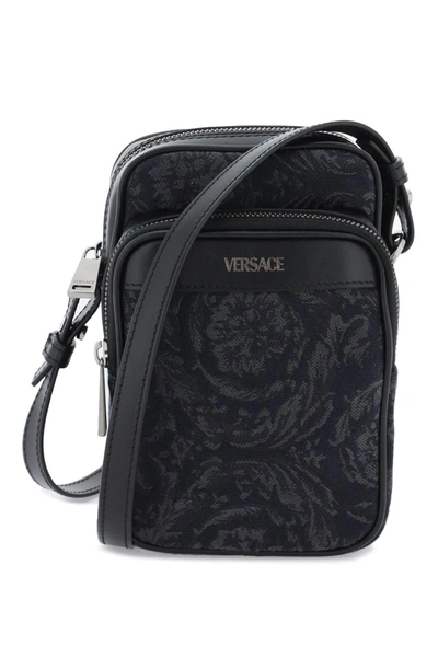 Versace Athena Barocco Crossbody Bag In Black