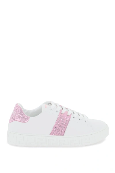 Versace Crystal Greca Sneakers In Multicolor