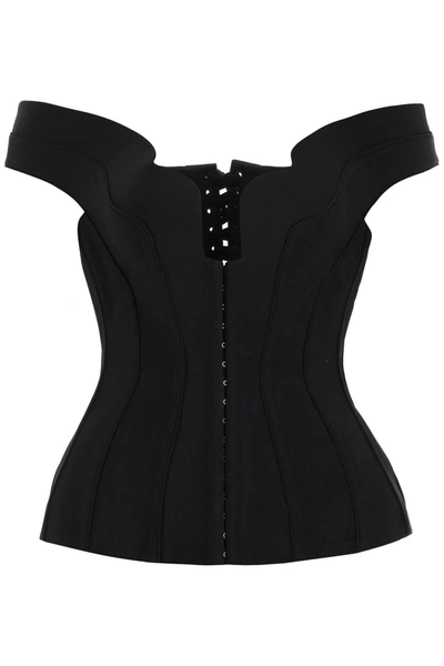 Mugler Paneled Top In Black