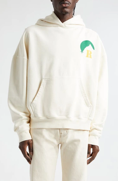 Rhude Moonlight Logo Graphic Hoodie In White