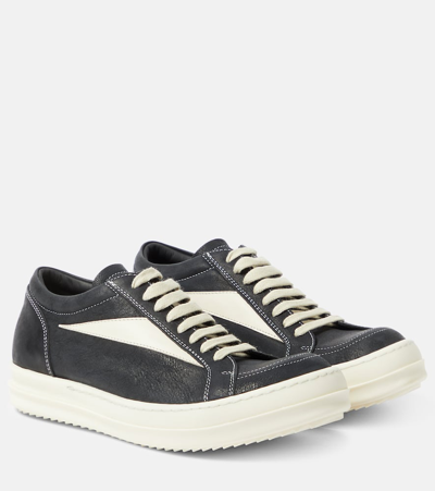 Rick Owens Vintage Leather Sneaker In Black/white