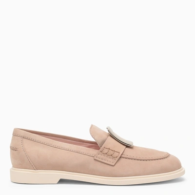 Roger Vivier Beige Loafer Metal Buckle In Pink