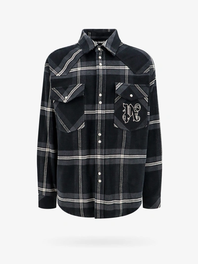 Palm Angels Monogram Shirt In Grey