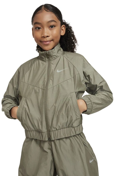 Nike Sportswear Windrunner Big Kids' (girls') Loose Jacket In Green