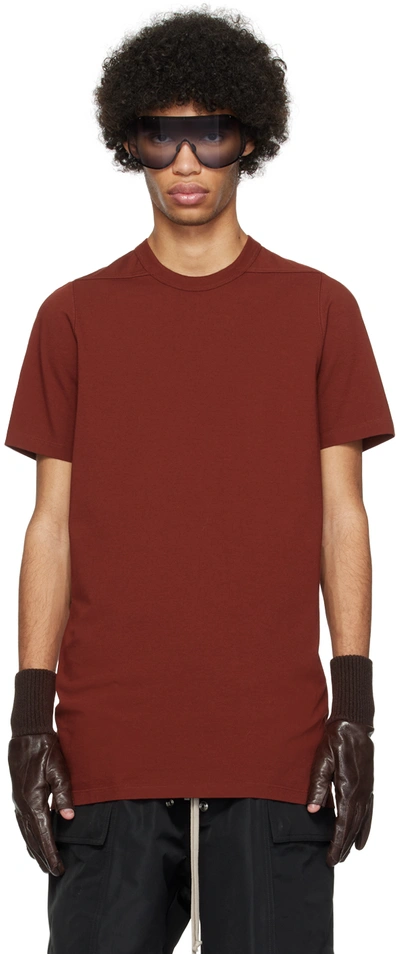 Rick Owens Brown Level T-shirt In 73 Henna