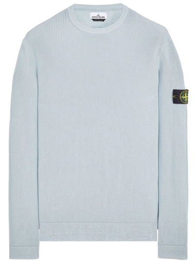 Stone Island Compass-patch Cotton Jumper In Sky Blue
