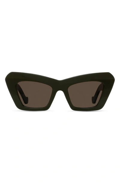 Loewe Anagram 51mm Cat Eye Sunglasses In Green