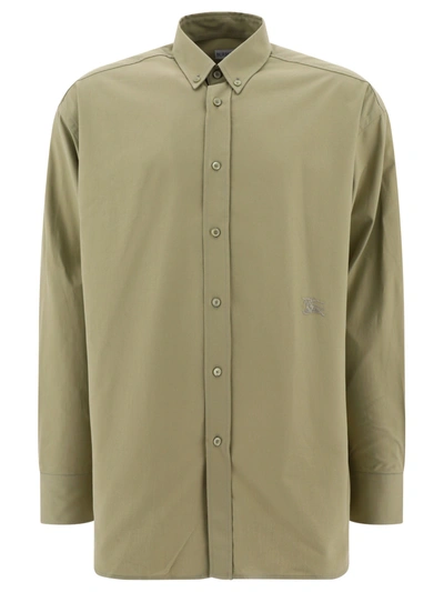 Burberry Cotton Oxford Shirt In Green