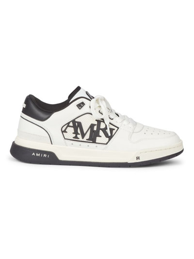 Amiri Classic Logo-embellished Leather Low-top Trainers In White Black