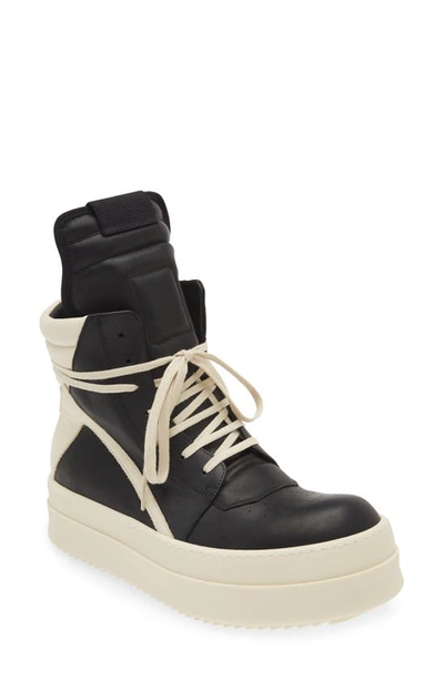 Rick Owens Geobasket High-top Sneakers In Black Milk