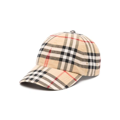 Burberry Caps In Neutrals/black