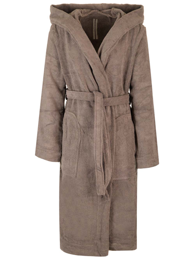 Rick Owens Soft Cotton Bathrobe In Brown