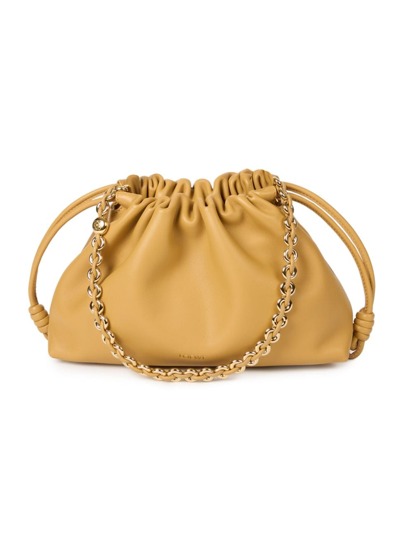 Loewe Flamenco Ruched Leather Crossbody Bag In Sahara