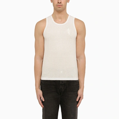 Amiri Waffle Stitch Tank Top In White