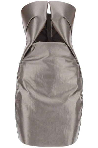 Rick Owens Prong Mini Dress In Grey