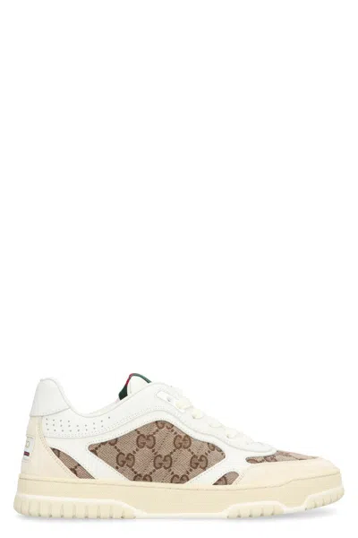 Gucci Re-web Low-top Sneakers In Cream