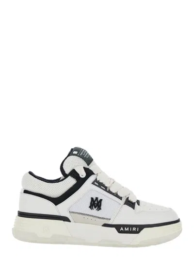 Amiri White And Black Chunky Sneakers With Logo Detail In Leather And Mixed Tech Fabrics Man