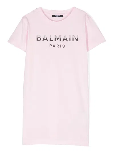 Balmain Kids' Jersey Dress In Pink