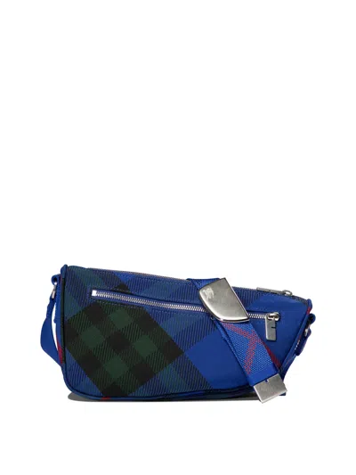 Burberry "shield Small" Crossbody Bag In Blue