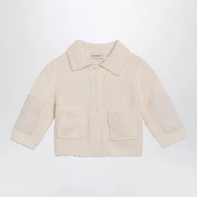 Burberry Babies' White Wool Cardigan