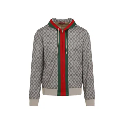 Gucci Full Zip Jacket In Neutrals