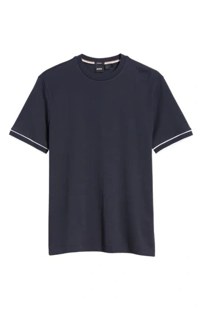 Hugo Boss Tiburt Tipped T-shirt In Dark Blue