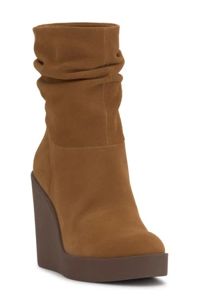 Jessica Simpson Mynette Slouch Platform Wedge Bootie In Tuscan Tan Suede