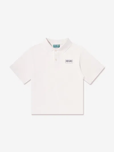Kenzo Kids' Boys Logo Polo Shirt In Ivory