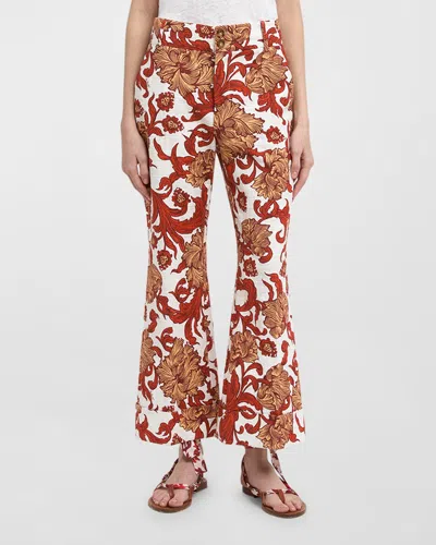 La Doublej Hendrix Printed Straight-leg Pants In Natural White